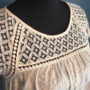 NWT Xhilaration S Blouse Cream with Lace